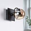 Wall spotlight Jace - black with amber glass