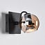 Wall spotlight Jace - black with amber glass