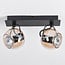 Jari 2-light ceiling light - black with amber glass