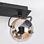 Jari 2-light ceiling light - black with amber glass