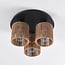 Canna 3-light ceiling light - black with rope