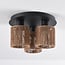 Canna 3-light ceiling light - black with rope