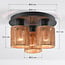 Canna 3-light ceiling light - black with rope