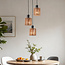 3-light Boho pendant lamp Canico with rope