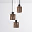 Canico 3-light pendant light - black with rope