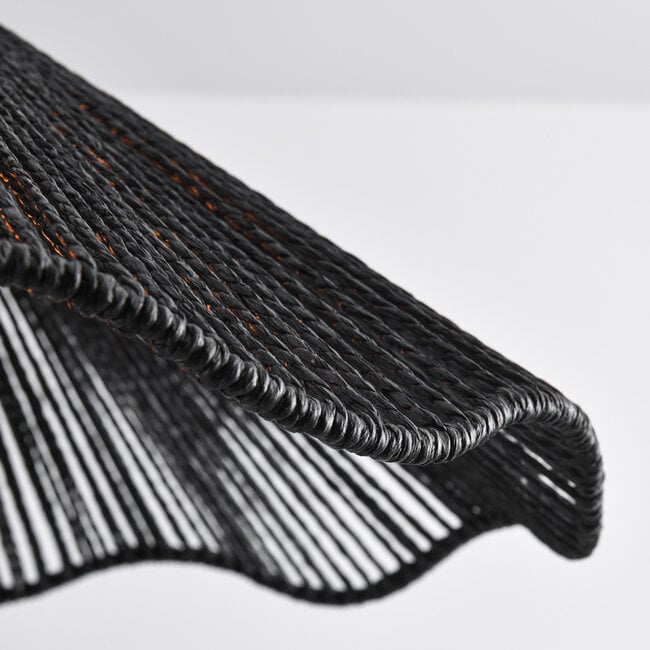 Artigo 1-light pendant light - black with black rope
