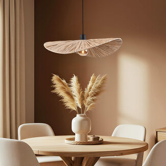 Hanging lamp with raffia paper Ø58 cm - Bahan