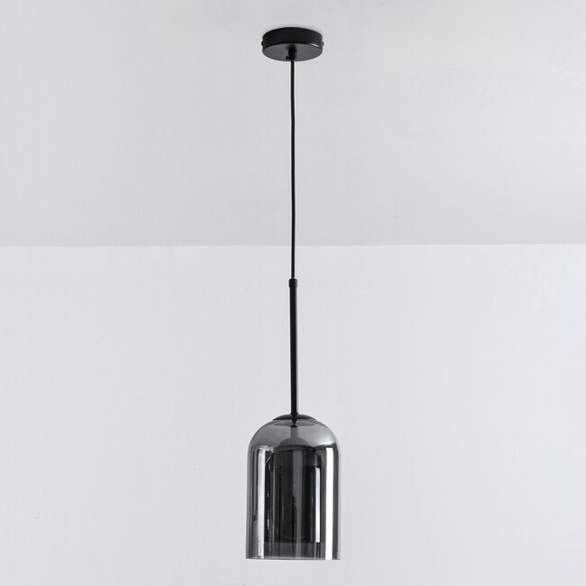 Pendant light Topel bell jar shape - smoked glass