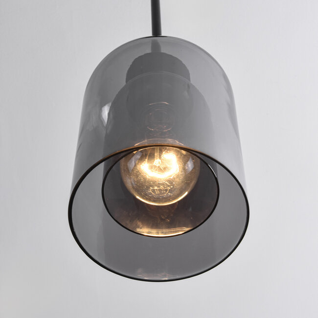 Topel bell-shaped pendant lamp - smoked glass