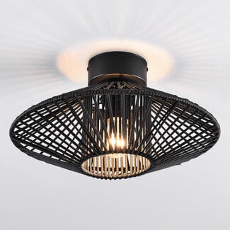 Outdoor lamp Woven in black woven rope, IP54