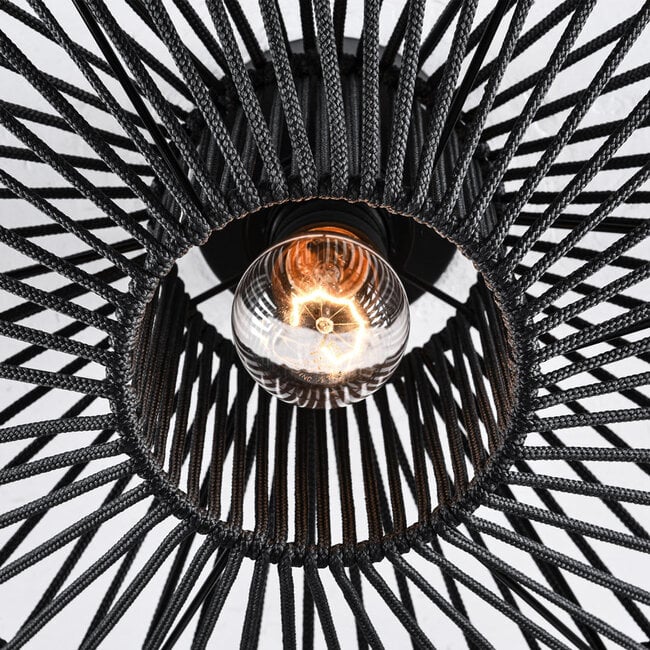 Outdoor lamp Woven in black woven rope, IP54