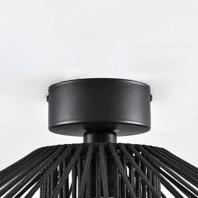 Outdoor lamp Woven in black woven rope, IP54