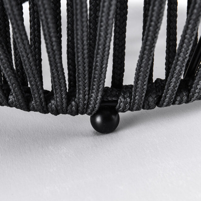 Solar table lamp with braided cord and 3 dimmer settings, Black - Wovra