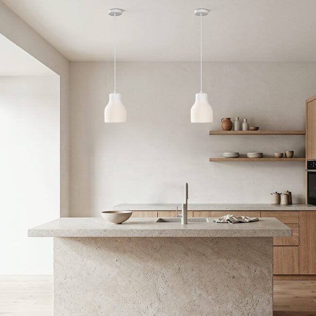 pendant light Haru - white stone effect