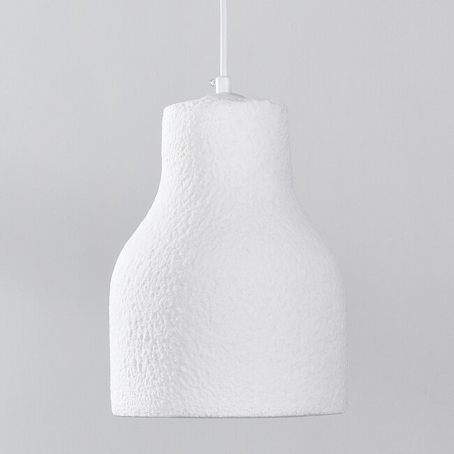 Minimalist Haru pendant lamp Ø18 cm in Wabi-Sabi style - White Stone effect