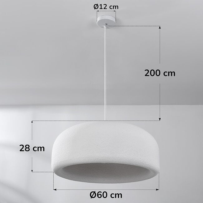 pendant light Kaoru - white stone effect