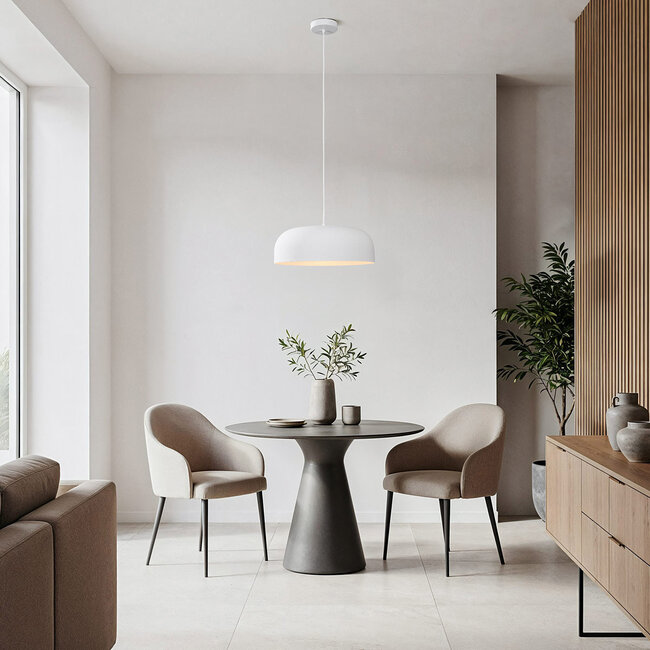 Minimalist Wabi-Sabi Hinoto pendant lamp with White stone effect - Ø40 cm