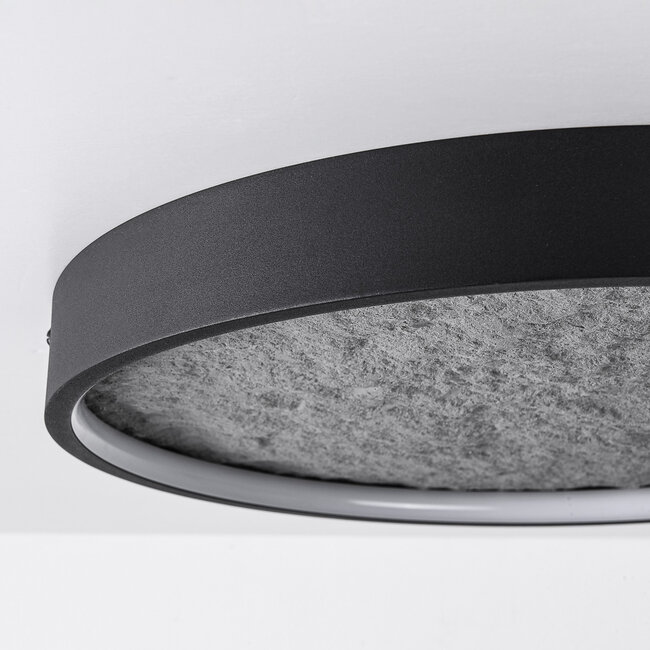 3-step dimmable ceiling lamp, Black with grey stone effect, Ø40, 18W