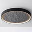 Cercul Black ceiling light with 3-step dimmable LEDs and grey stone effect, Ø60 cm, 29W