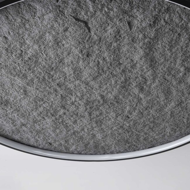 Cercul Black ceiling light with 3-step dimmable LEDs and grey stone effect, Ø60 cm, 29W