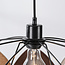 Modern black pendant lamp Floare, three colours of linen
