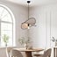 pendant light Sapca - white linen with black accents