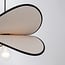 pendant light Sapca - white linen with black accents