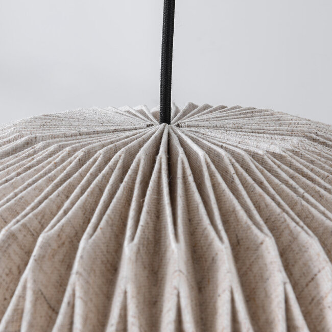 Minimalist linen pendant lamp, beige - Linte