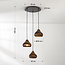 Modern cardboard pendant lamp Lumina, 3-light