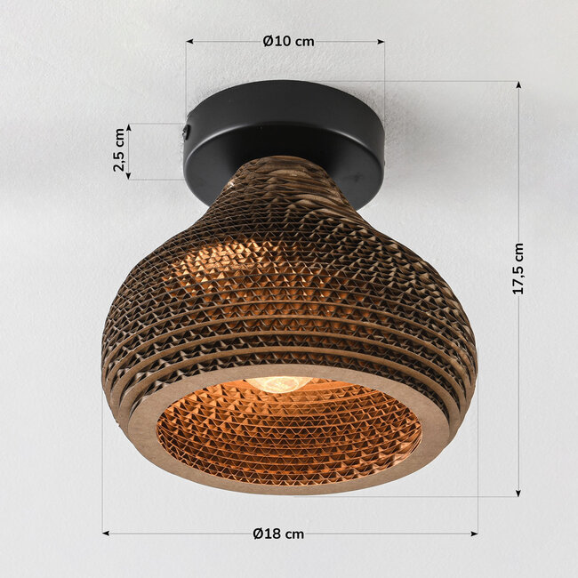 -light cardboard ceiling lamp - Papilla