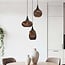 Zensa 3-light pendant light - black and brown paper fibre