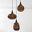 3-light designer pendant lamp made of cardboard Zensa - Black and brown