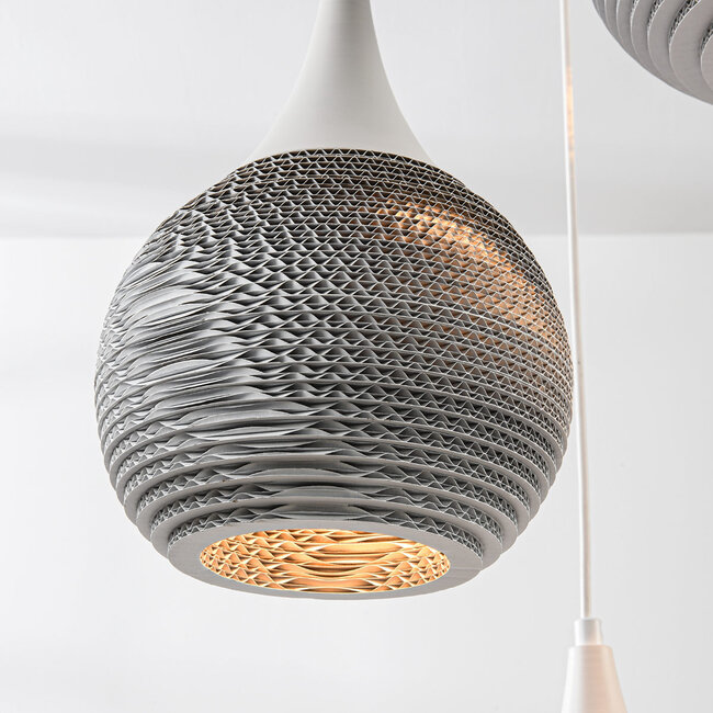 Zensa cardboard pendant lamp, 3-light - white
