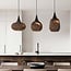 Folia 3-light pendant light - black and brown paper fibre