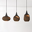 3-light cardboard pendant lamp Folia - black and brown