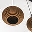 Folia 3-light pendant light - black and brown paper fibre