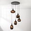 Filtra 5-light pendant light - paper fibre