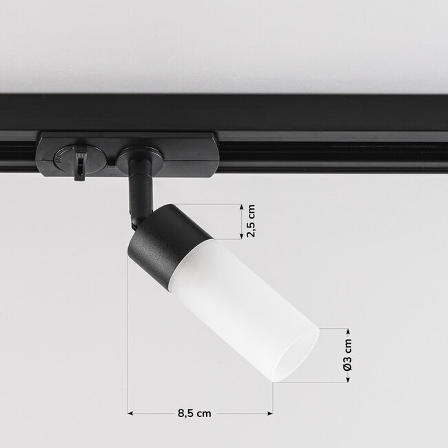 Black 1-phase Track spotlights Vexa with matt diffuser