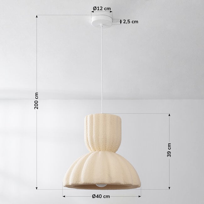 pendant light Soru - sandy beige stone look