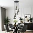 Imme 5-light pendant light  - gold with smoked glass