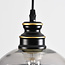 1-light pendant lamp Sofie - round glass