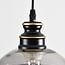 pendant light Sofie - smoked glass round Art Deco globe
