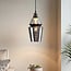 pendant light Sofie - smoked glass elongated Art Deco globe