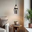 pendant light Sofie - smoked glass elongated Art Deco globe
