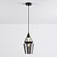 pendant light Sofie - smoked glass elongated Art Deco globe