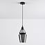 pendant light Sofie - smoked glass elongated Art Deco globe
