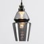 pendant light Sofie - smoked glass elongated Art Deco globe