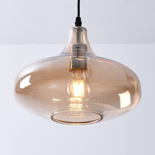 1-light Trinidad pendant lamp with Amber glass - variant 1