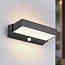 Outdoor wall light Onyx with sensor black with integrated LED