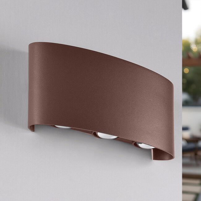 Robust design wall lamp Sena outdoor - rust brown